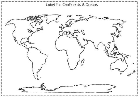 Printable Blank Map Of Continents And Oceans Printable Map Of The