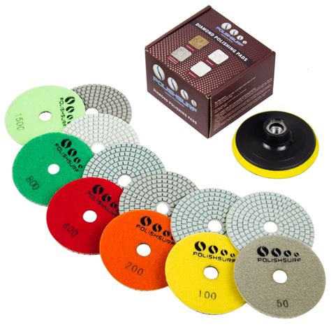 4 Inch Wetdry Set Of 6 Diamond Polishing Pads And One Backing Pad