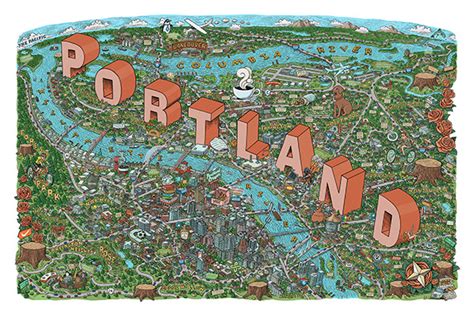 Illustrated Map Of Portland Or On Behance