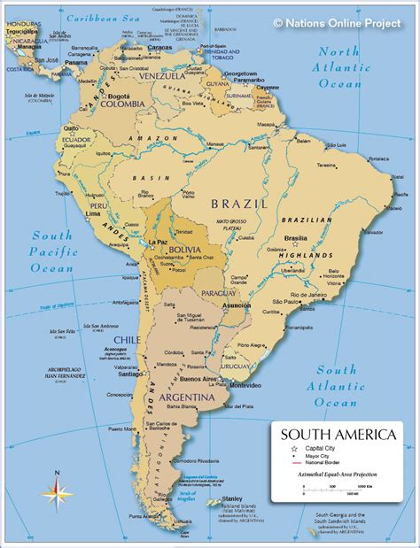 Mapa Politico Da America Do Sul