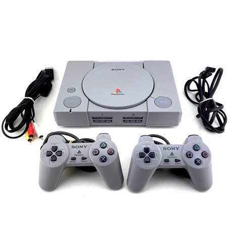 Sony Playstation 1 Console With Boxcontrollersmemory Card Scph 1001