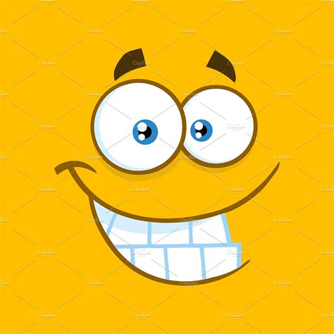 Smiling Cartoon Funny Face Pre Designed Illustrator Graphics