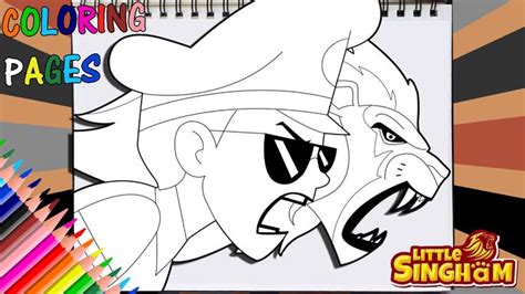 singham  lion roar coloring page   coloring pages discovery kids digital