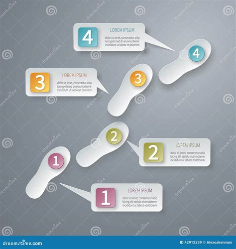 Four Steps 3d Vector Infographic Template Stock Vector Illustration