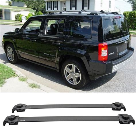 2007 2015 Jeep Patriot Aluminum Oe Style Roof Rack Rail Cross Bar Black