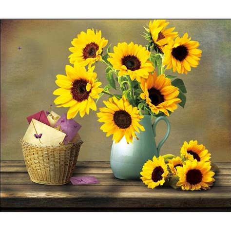 Sunflowers In Vase Diamond Art Kit Meridian Fine Arts