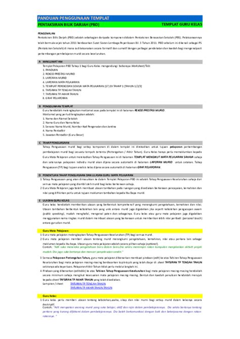 Contoh Ulasan Guru Kelas Dalam Pbd