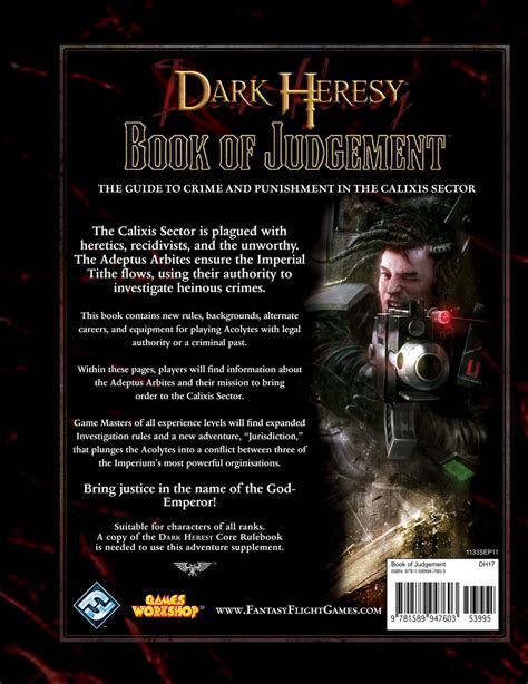 Dark Heresy Book Of Judgement Supplement 40k Rpg Tools