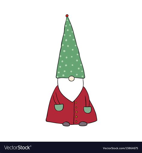 Cute Cartoon Gnome Funny Elves Royalty Free Vector Image