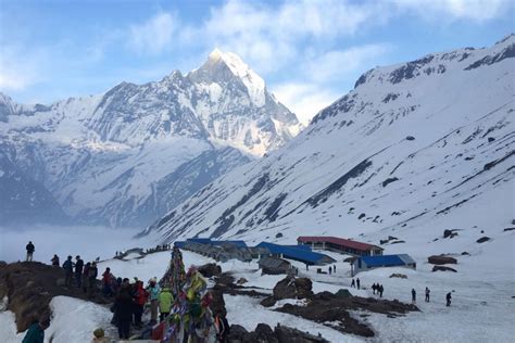 Annapurna Base Camp Landscape And Mountain Vistas Into Nepal Treks