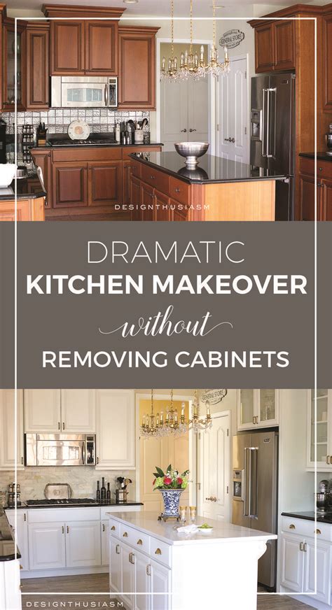 Dramatic Kitchen Renovation Without Removing Cabinets Budget Kitchen