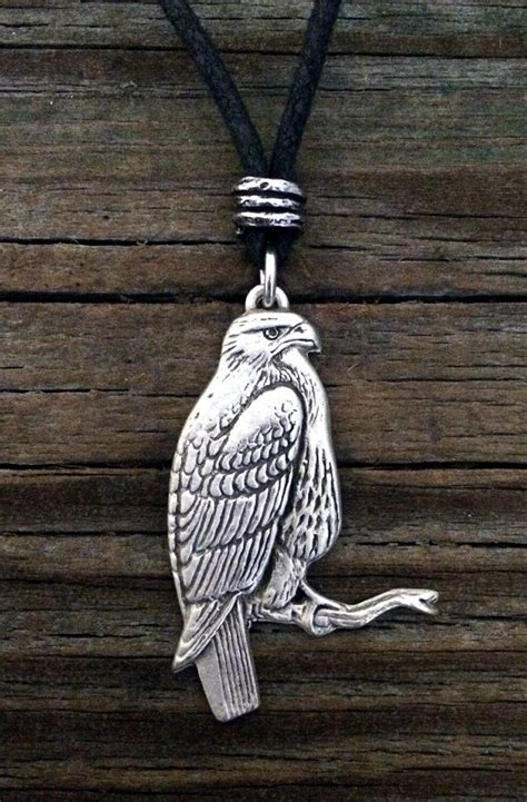 Red Tail Hawk Necklace Pendant Hawk Jewelry Raptor Etsy Red Tailed