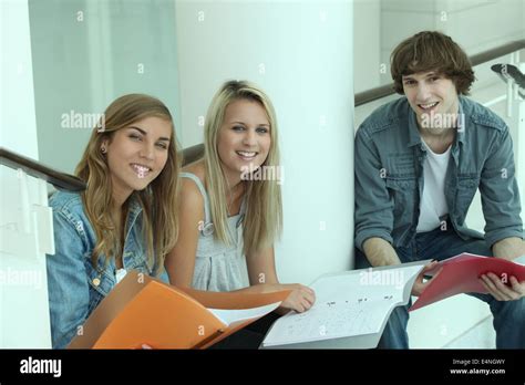 Teens Doing Homework Stock Photo Alamy