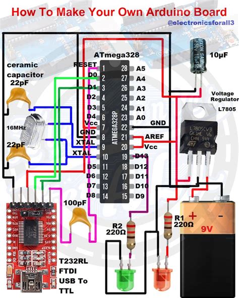 How To Make Your Own Arduino Board Using Atmega168328 Ic Arduino Programming Arduino