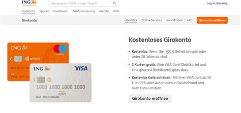 Corporate site of ing, a global financial institution of dutch origin, providing news, investor relations and general information. Ing DiBa: Kostenloses Girokonto im Vergleich 01/2021
