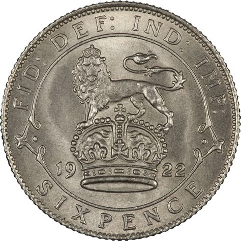 Sixpence 1922 Coin From United Kingdom Online Coin Club