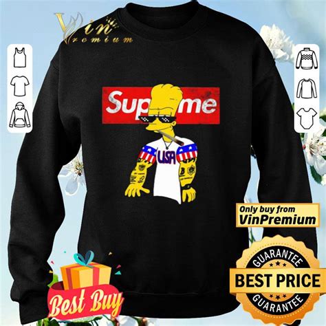 Supreme Bart Simpson Usa Shirt Hoodie Sweater Longsleeve T Shirt