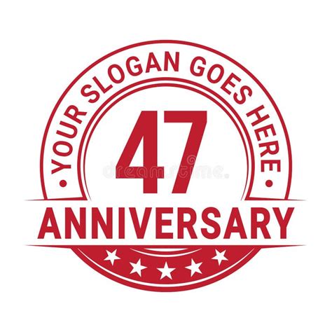 47 Years Anniversary 47th Anniversary Logo Design Template Vector And
