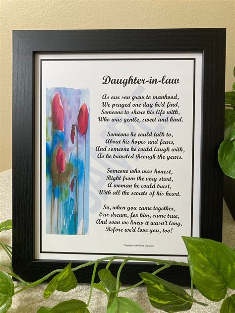 Daughter In Law Poem From Both Digital Etsy