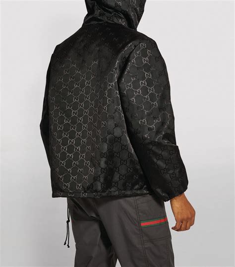 Gucci Black Gg Supreme Hooded Jacket Harrods Uk