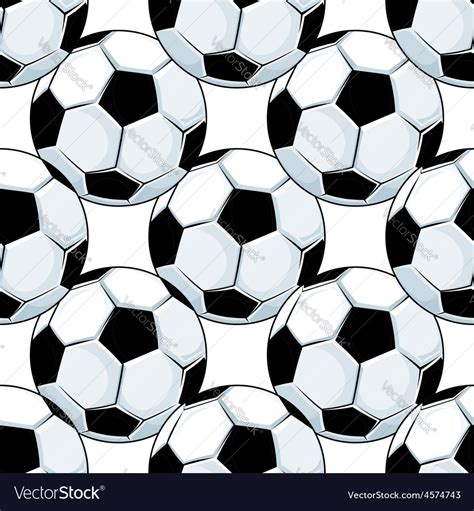 Football Or Soccer Balls Seamless Pattern Vector Image