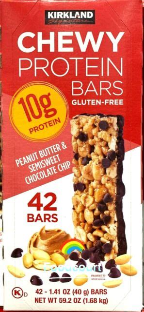 Kirkland Signature Chewy Protein Bar 10g Peanut Butter Chocolate Chip