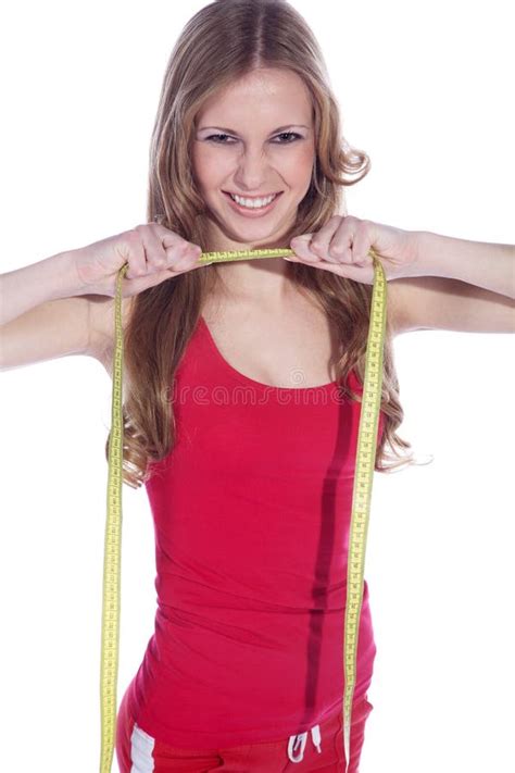 Fitness Model With Tape Measure Stock Photo Image Of Female Sporty
