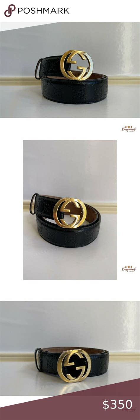 Authentic Gucci Guccissima Interlocking G Belt 34 Belt Metal Buckles