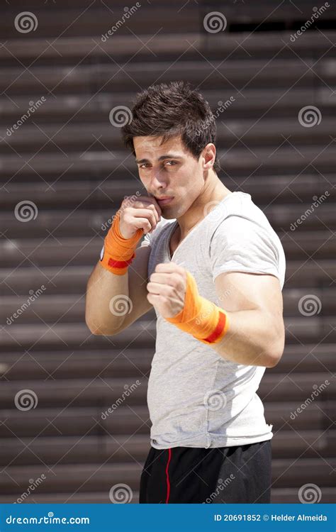 Kick Boxing Athlete Stock Photo Image Of Male Defend 20691852