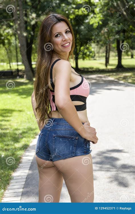Pretty Woman Outdoors Stock Image Image Of Body Jeans 129452371