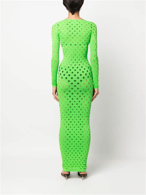 Maisie Wilen Long Sleeved Perforated Dress Farfetch