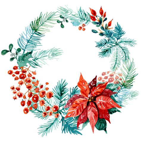 Free Christmas Watercolor Wreaths Images 3png 3600×3600 Avec Images
