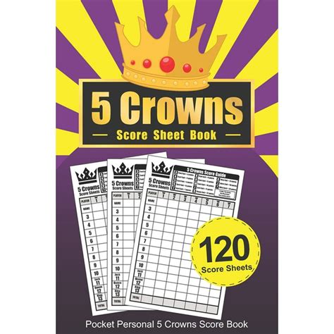 5 Crowns Score Sheet Book Pocket Size Personal Score Sheets Five