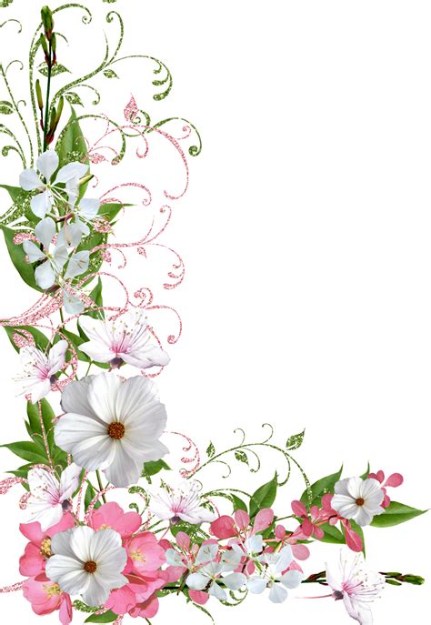 Border Flowers Clip Art Spring Png Download 11401654 Free