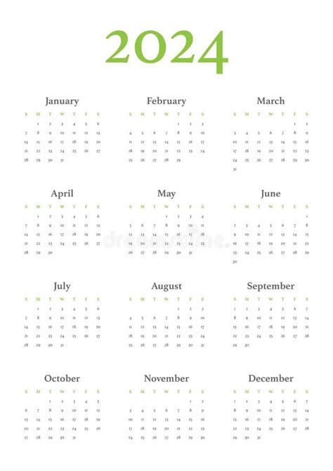 Calendar 2024 Template Layout 12 Months Yearly Calendar Set In 2024