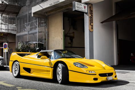 Photo Of The Day Stunning Yellow Ferrari F50 In Geneva Gtspirit