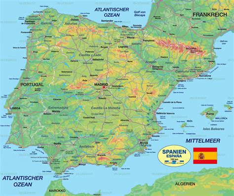 Für andere verwendungen siehe regionen spaniens (begriffsklärung). Karte von Spanien (Land / Staat) | Welt-Atlas.de