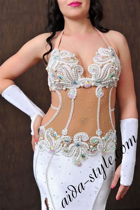 pure white belly dance dress aida style