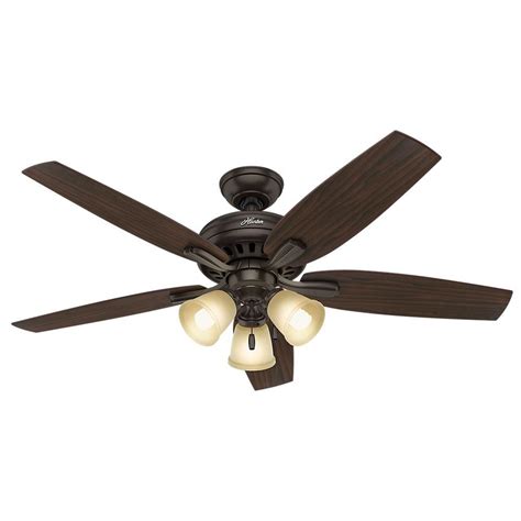 Outdoor ceiling fans with lights. Hunter Newsome 52 in. Indoor Premier Bronze Ceiling Fan ...