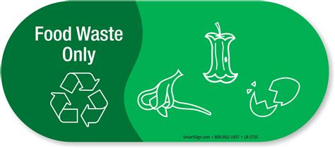 Food Waste Only Vinyl Recycling Sticker With Symbol Signs Sku Lb 2751