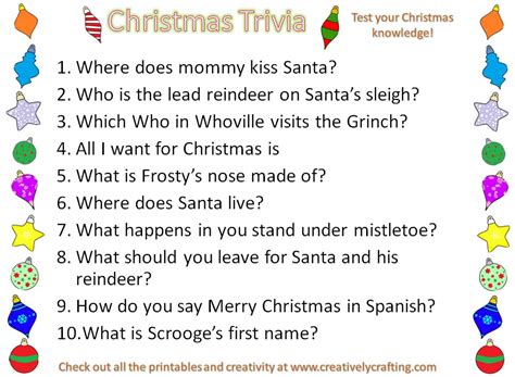 Perhaps it was the unique r. Christmas Trivia Printable - Creatively Crafting