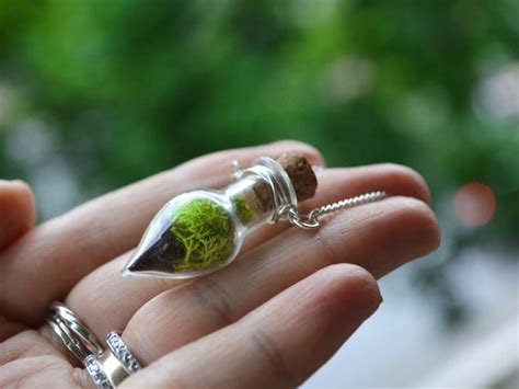 Moss Necklace Spring Jewelry Glass Terrarium Necklace Miniature