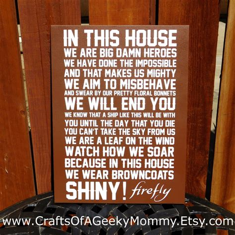 In This House We Do Firefly Geek Chic Home Decor Firefly Etsy