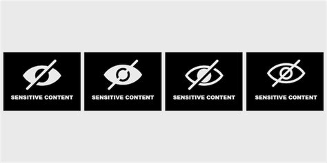 Premium Vector Set Of Sensitive Content Vector Signs On Black