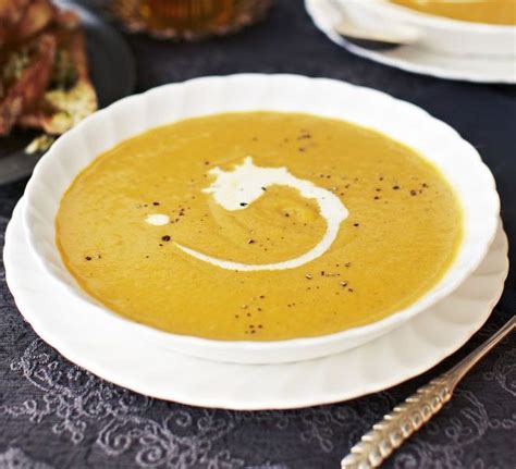 Sweet Potato And Butternut Squash Soup With Lemon And Garlic Toast Recipe