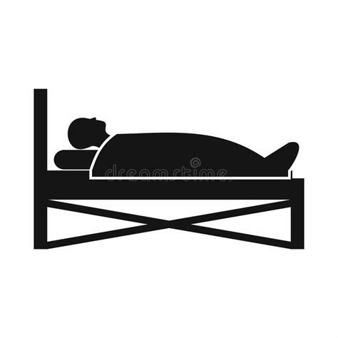 Patient In Bed In Hospital Icon Simple Style Stock Vector