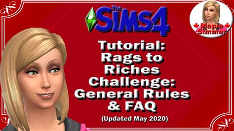 The Sims 4 Rags To Riches Tutorial General Rules And Faq May 2020