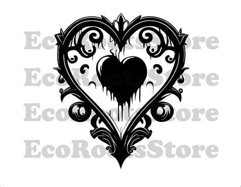 Heart Gothic Svg Digital New Logo Prints Png Instant Download Eps Pdf