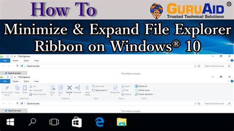 How To Minimize And Expand File Explorer Ribbon On Windows® 10 Guruaid