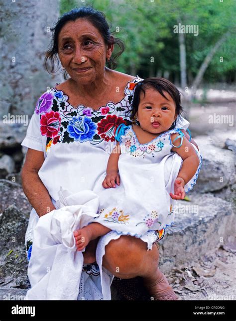 Mexico Mayan People Yucatan Peninsula Coba Stock Photo 48568620 Alamy